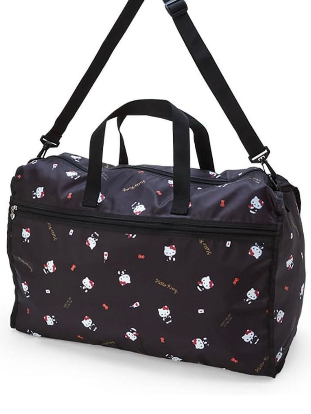 Hello Kitty Black Foldable Travel Tote with detachable strap